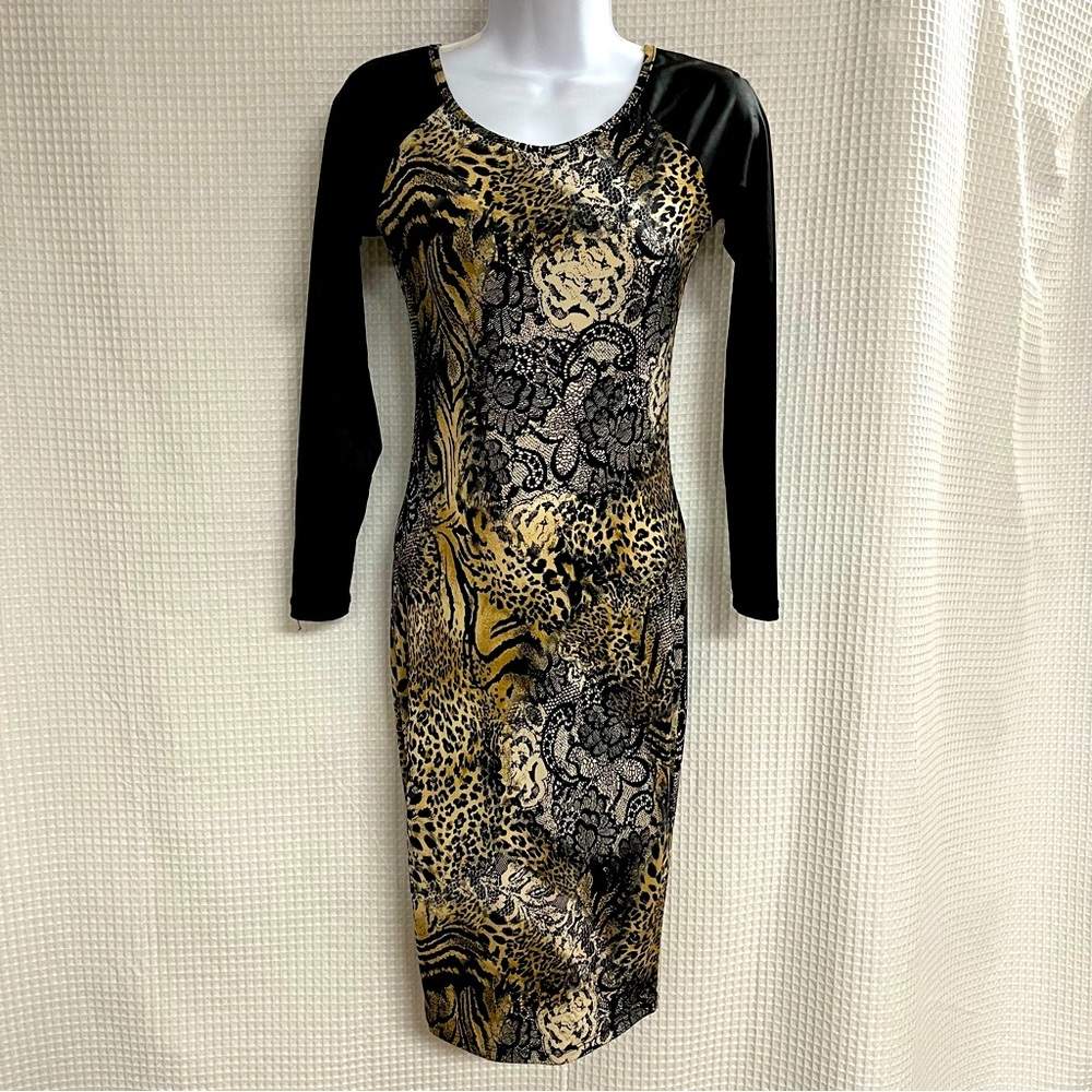 Good time USA animal print body con pencil dress (no size tag) see measurements